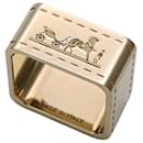 Anneau de foulard en métal doré carré Voluduc pour femmes Hermès