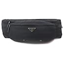 Prada Tessuto Triangle Logo Plate Nylon Saffiano Leather Belt Bag
