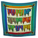 FOULARD HERMES LES SANGLES PAR JOACHIM METZ CARRE 90 EN SOIE SILK SCARF - Hermès