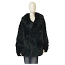 Michael Kors Faux Fur Double-breasted Dark Emerald Peacoat Unisex Size M
