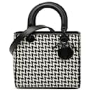 Dior Black Medium Calfskin Woven Houndstooth Lady Dior