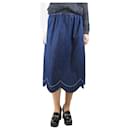 Blue denim scallop midi skirt - size UK 10 - Autre Marque