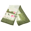 Hermès White Les Plaisirs du Froid Silk Scarf 90