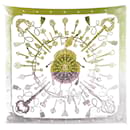 VINTAGE FOULARD HERMES LES CLES CATHY LATHAM CARRE 90 EN SOIE + BOITE SCARF - Hermès