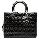 Dior Black Large Lambskin Cannage Lady Dior