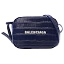 Balenciaga Blue XS Embossed Leather Everyday Camera Bag