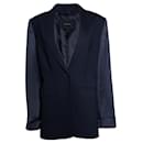 Frenken, wool blazer with shiny sleeves in blue - Autre Marque