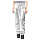 Silver metallic trousers - size S - Autre Marque