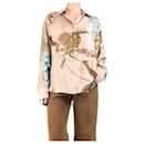 Brown printed silk blouse - size S - Autre Marque