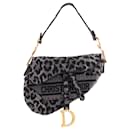 DIOR - Saddle Dior Shoulder Bag in Limited Edition Grey Leopard Canvas
