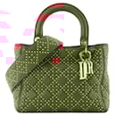 DIOR - Lady Dior Red Leather Shoulder Bag Limited Edition