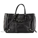 BALENCIAGA - Balenciaga A5 Paper Shoulder Bag in Black Leather