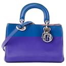 DIOR - Diorissimo Shoulder Bag in Blue Grained Leather
