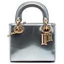 Dior Silver Mini Metallic Patent Lady Dior