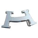 Hermès Smiley belt buckle in palladium-plated silver steel for 32mm strap