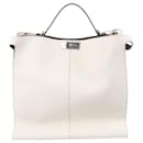 Fendi Peek-a-boo X-light Leather Handbag in White 7VA448