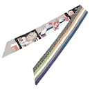 Hermès Brown Grand Theatre Nouveau Silk Twilly Scarf