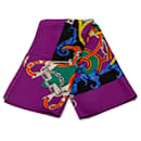 Hermès Purple Par Mefsire Antoine De Plvvinel Silk Scarf 90