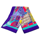 Hermès Blue Etendards and Banners Silk Scarf 90