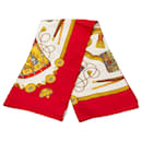 Hermès Red Les Tambours Silk Scarf