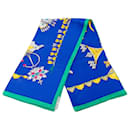 Hermès Blue Parures Des Sables Silk Scarf 90