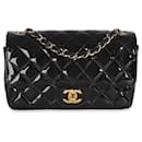 Chanel Black Quilted Patent Mini Rectangular Flap Bag