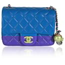 Chanel Blue Quilted Lambskin Mini Pearl Crush Flap Bag