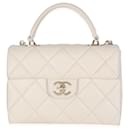 Chanel Beige Quilted Caviar Mini Retro Twist Top Handle Flap Handbag