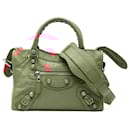 Balenciaga Red Mini Lambskin Motocross Giant 21 City Satchel