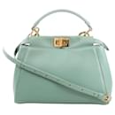 Fendi Peekaboo Mini Leather 2Way Handbag in Green 8BN244