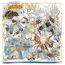 Hermès Carré 90 "Le Sacre des Saisons" Silk handkerchief in Gray