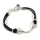 Gucci Horsebit Silver 925 Leather Bracelet