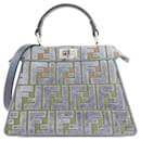 Fendi Peekaboo ISeeU Petit Velour Canvas Leather Bag