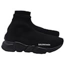 Balenciaga Speed Trainer Shoes in Black Polyester