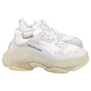 Balenciaga Triple S Sneakers in White Polyester