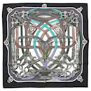 Dark grey Cavalcadour silk scarf - Hermès