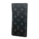 Louis Vuitton Monogram Eclipse Portefeuille Brazza Long Wallet