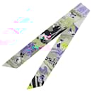 Hermès Blue En Liberte Silk Twilly Scarf