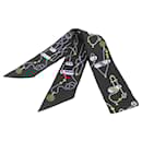 Hermès Black Cordages Silk Twilly Scarf