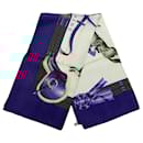 Hermès White Jumping Silk Scarf 90