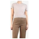 Neutral short-sleeved knit top - size M - Autre Marque
