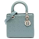Dior Blue Medium Patent Cannage Lady Dior