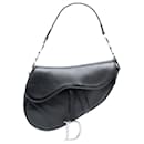 Dior Black Shiny Goatskin Saddle Bag