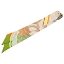 Hermès Brown Grand Apparat Silk Twilly Scarf