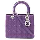 Dior Lady Dior Leather Handbag Purple