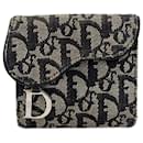 Dior Trotter Saddle Bifold Wallet Gray Black