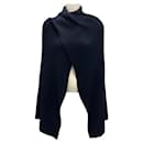 Autumn Cashmere Navy Hybrid Rib Cape Sweater - Autre Marque