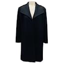 Fleurette Black Button Front Mid Length Wool Coat - Autre Marque
