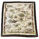 Hermes Brown / Ivory Multi Grand Vent Square Silk Twill Scarf - Hermès