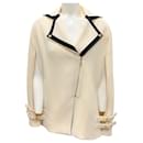 Federica Bonifaci Ivory / Black Linen Blazer Cape - Autre Marque